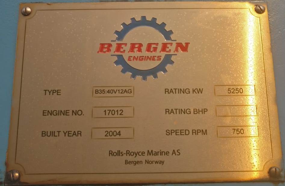 FOR SALE: BERGEN B35:40V12AG Parts for Gas Operated Engine