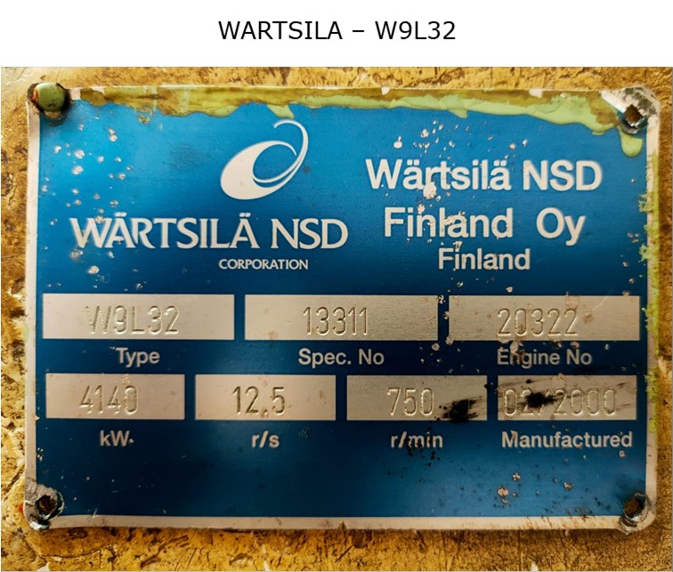 Wartsila – W9L32 – Complete Engine